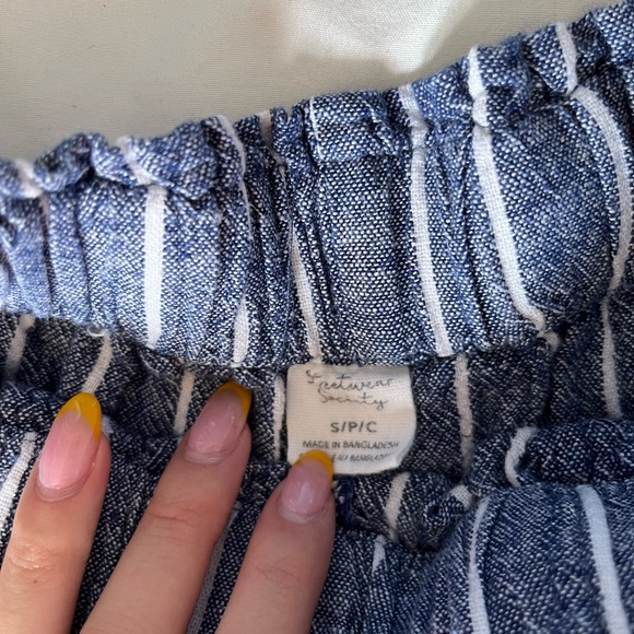 Size small blue and white striped shorts - Picture 2 of 2